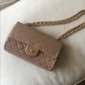 Chanel Dark Beige Small Double Flap Bag